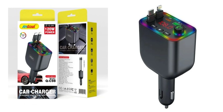 12,90€ για ένα Bluetooth FM Transmitter Αυτοκινήτου με 2 Πτυσσόμενα Καλώδια Type-C & Lightning, με παραλαβή από την Idea Hellas και δυνατότητα πανελλαδικής αποστολής στο χώρo σας.Κωδ:230.21473F